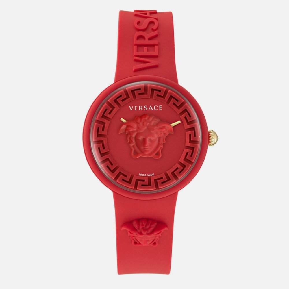 Versace Womens Red 39mm Strap Fashion Watch